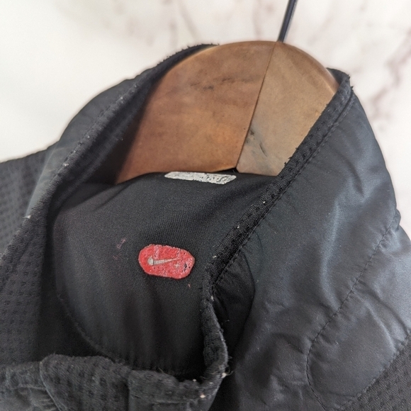 Nike Vest Womens Medium Black Jacket Windbreaker Vtg 90s Y2K Cycling Golf Zip In - Picture 16 of 16